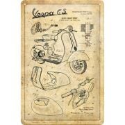 Metal Duvar Panosu Vespa *Vespa GS Parçaları* 30x20cm / Nostalgic Art