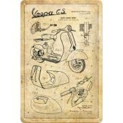 Metal Duvar Panosu Vespa *Vespa GS Parçaları* 30x20cm / Nostalgic Art