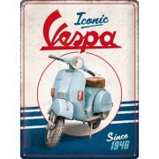 Metal Duvar Panosu Vespa *Vespa Iconic since 1946* 40x30cm/ Nostalgic Art