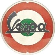 Metal Duvar Panosu Vespa *Vespa Motif-İtalyan Logo* 35cm/ Nostalgic Art