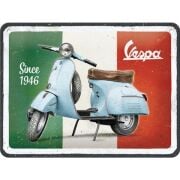 Metal Duvar Panosu Vespa *Vespa Since 1946* 20X15cm/ Nostalgic Art