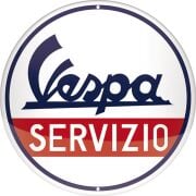 Metal Duvar Panosu *Vespa Servizio* Ø 35 cm / Nostalgic Art