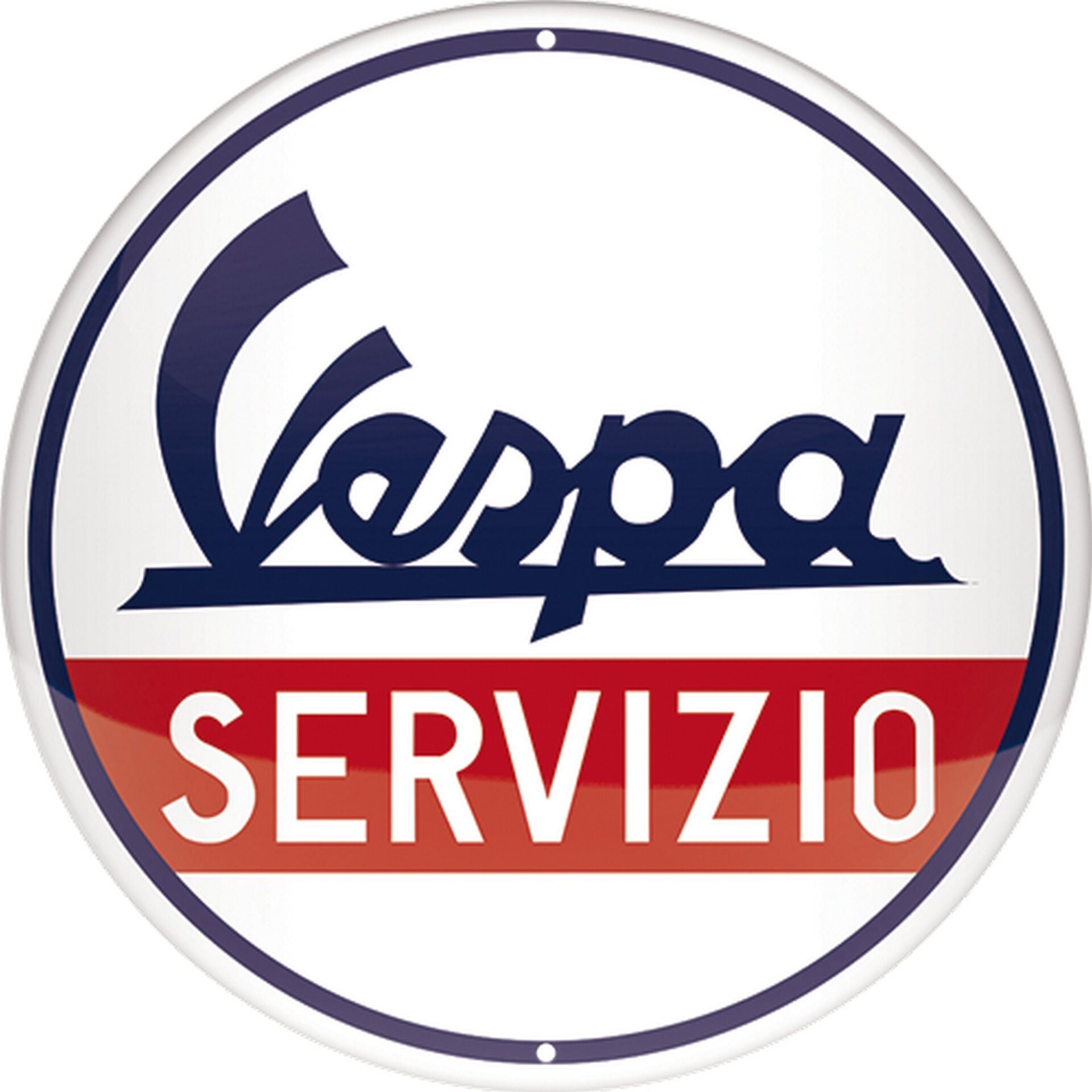 Metal Duvar Panosu *Vespa Servizio* Ø 35 cm / Nostalgic Art