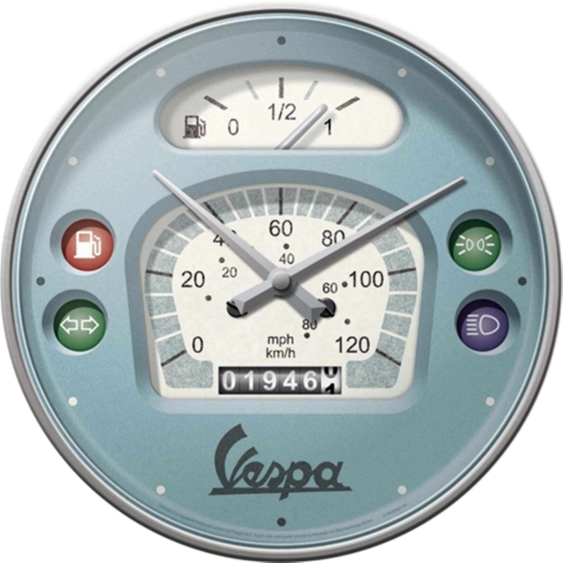 Vespa Duvar Saati *Vespa Speedometer Motif* 31cm / Nostalgic Art