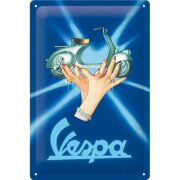 Metal Duvar Panosu *Vespa - Faro Basso 1949* 20X30 cm / Nostalgic Art