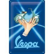 Metal Duvar Panosu *Vespa - Faro Basso 1949* 20X30 cm / Nostalgic Art