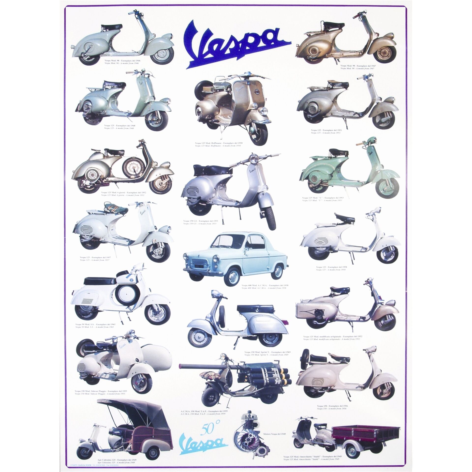 Vespa Motifli Poster Model I *99cm/70cm* / MEC EUR