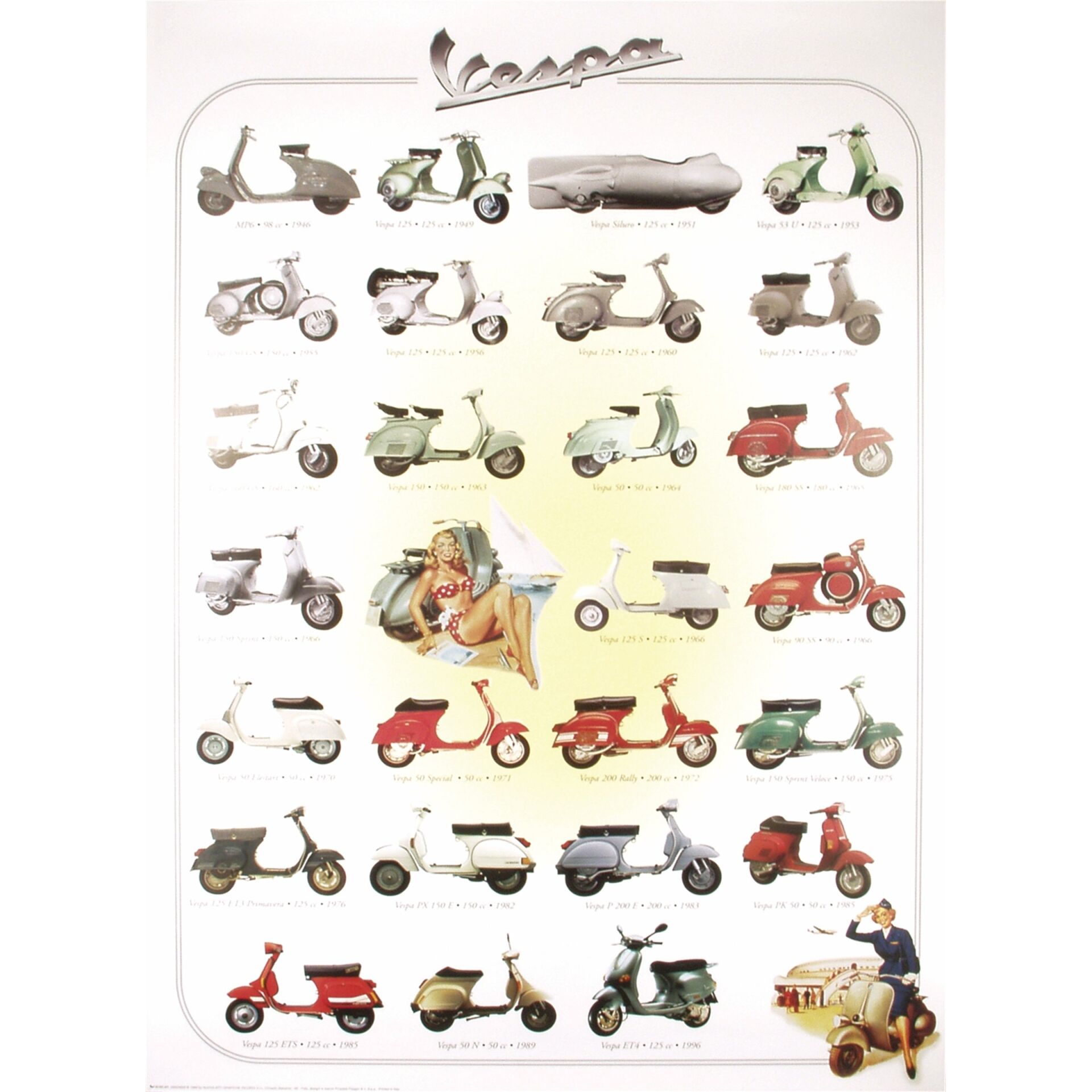 Vespa Motifli Poster Model III *99cm-70cm* / MEC EUR