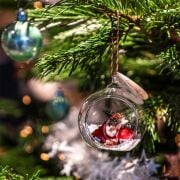 Yılbaşı Ağacı Süslemesi Cam Küre Kırmızı Scooter Motifli / VONDELS