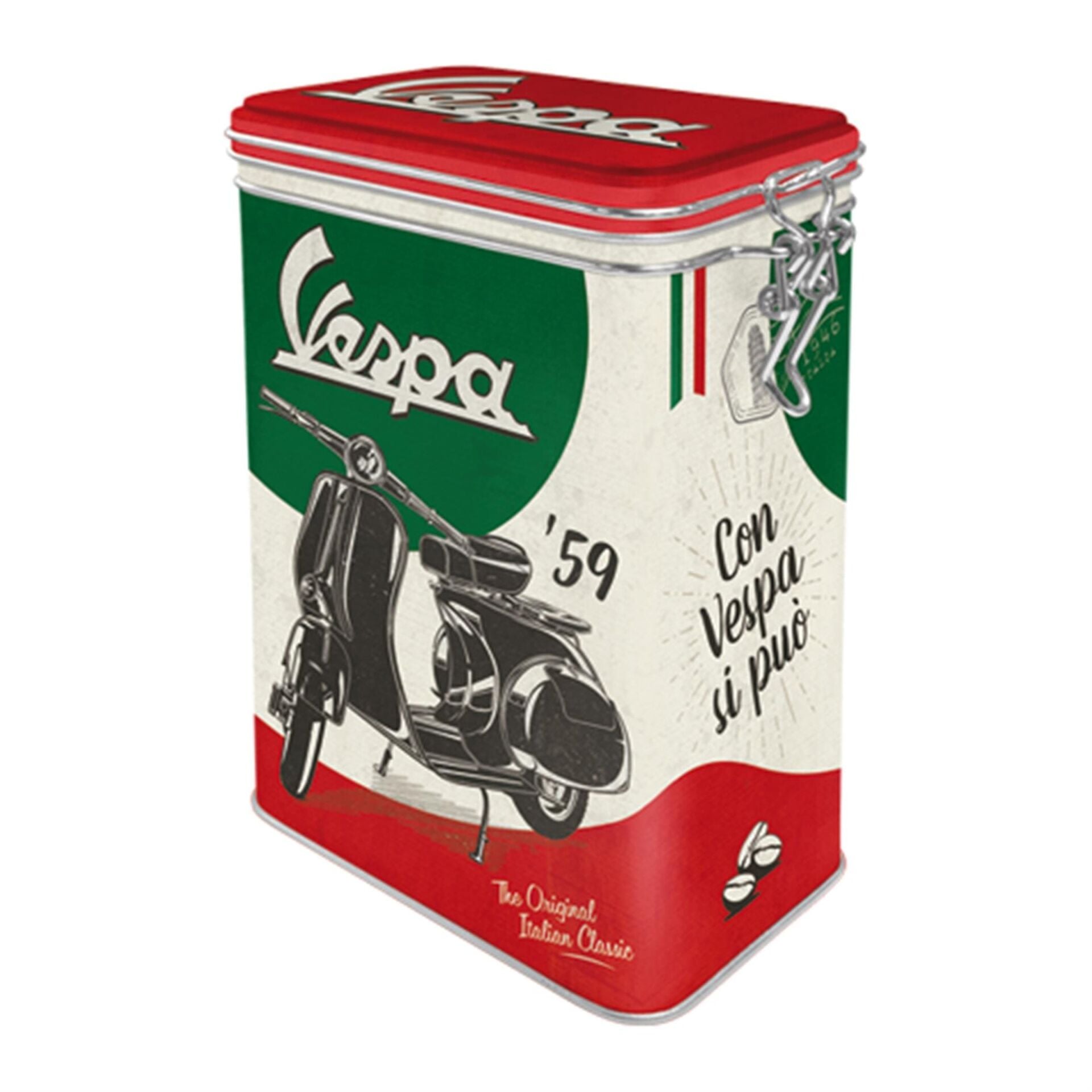 Metal Saklam Kutusu Vespa *Italyan Klasik* Desenli 7.5x11x17cm / Nostalgic Art