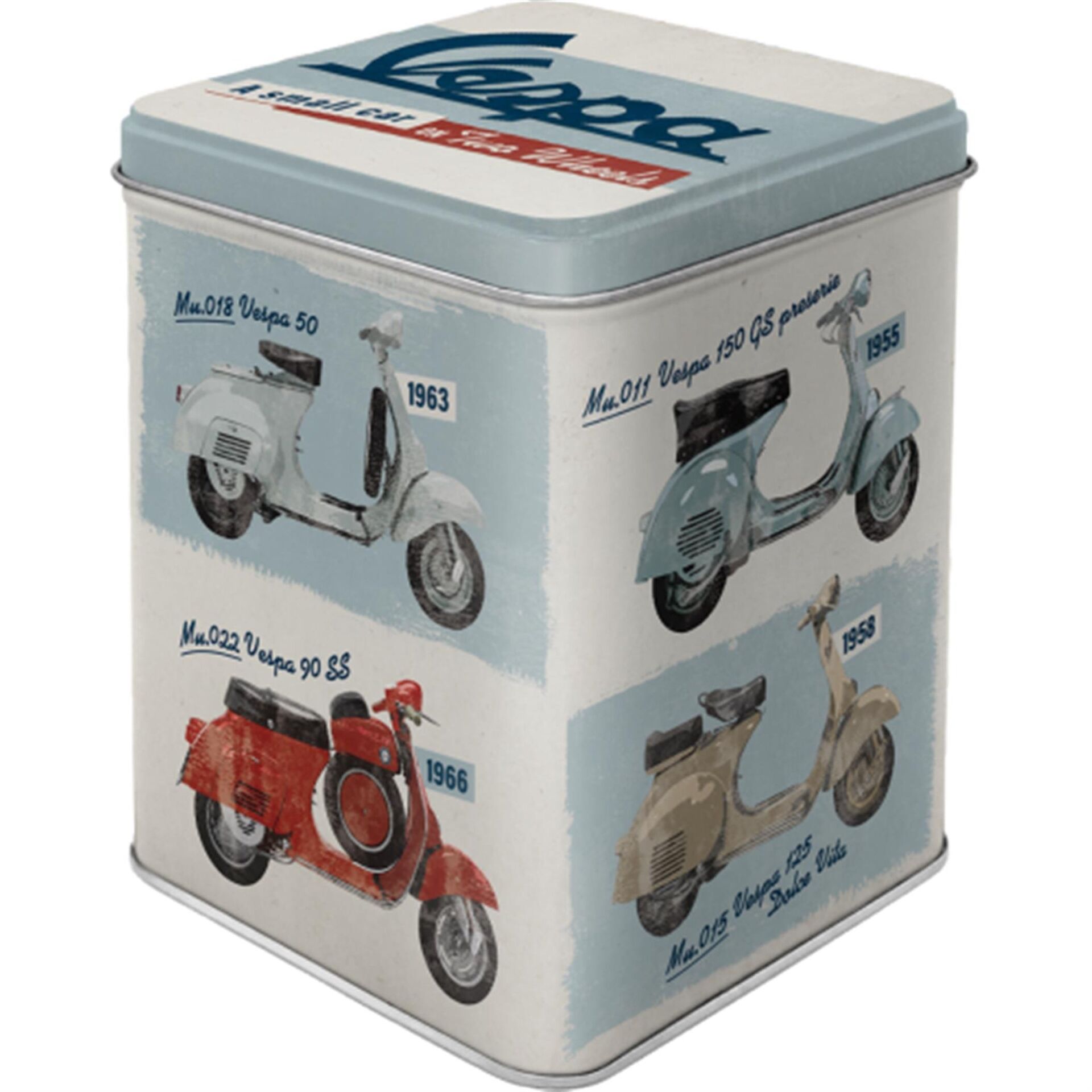 Metal Saklam Kutusu Vespa *Vespa Modelleri* Desenli 7,5x7,5x9,5cm / Nostalgic Art
