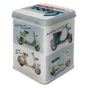 Metal Saklam Kutusu Vespa *Vespa Modelleri* Desenli 7,5x7,5x9,5cm / Nostalgic Art