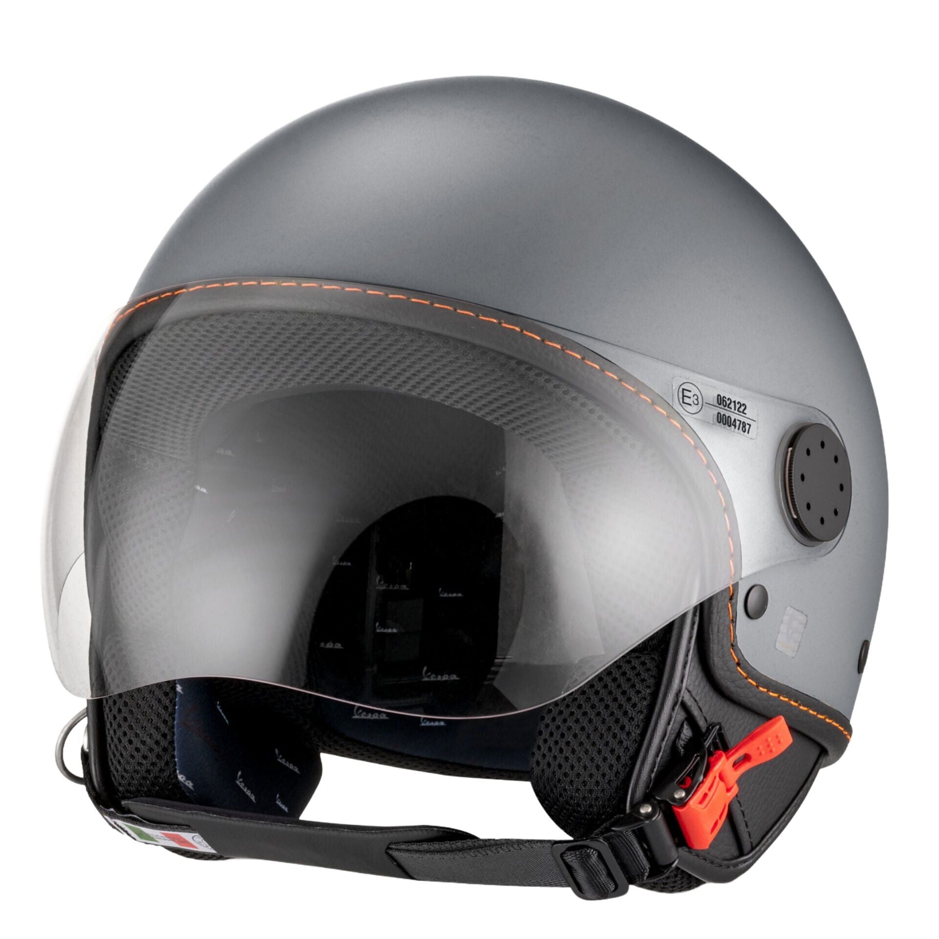 Vespa Kask Langhe Visor Demi-Jet *Gri-Turuncu*