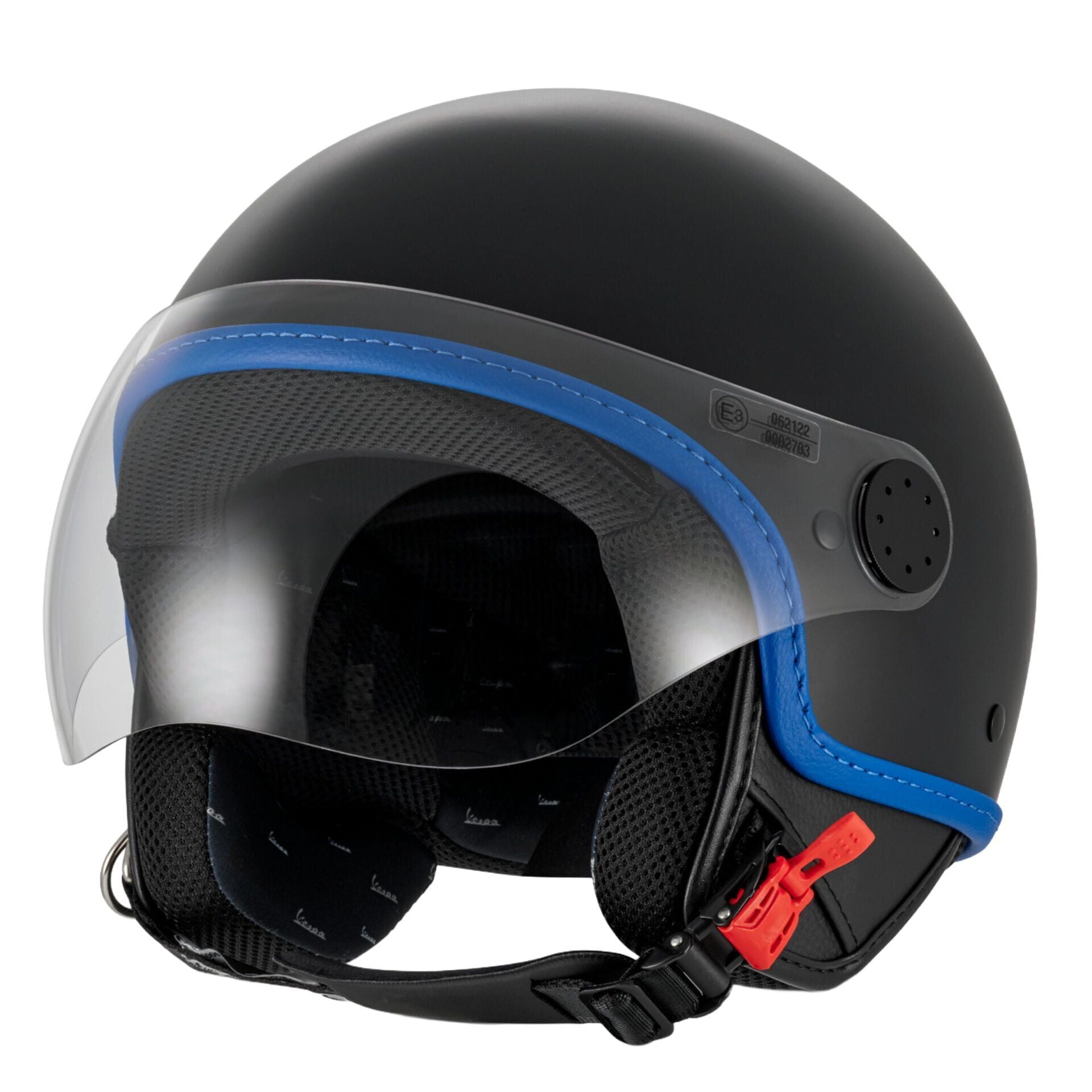 Vespa Kask Visor Demi-Jet 4.0 Mat *Siyah-Mavi*