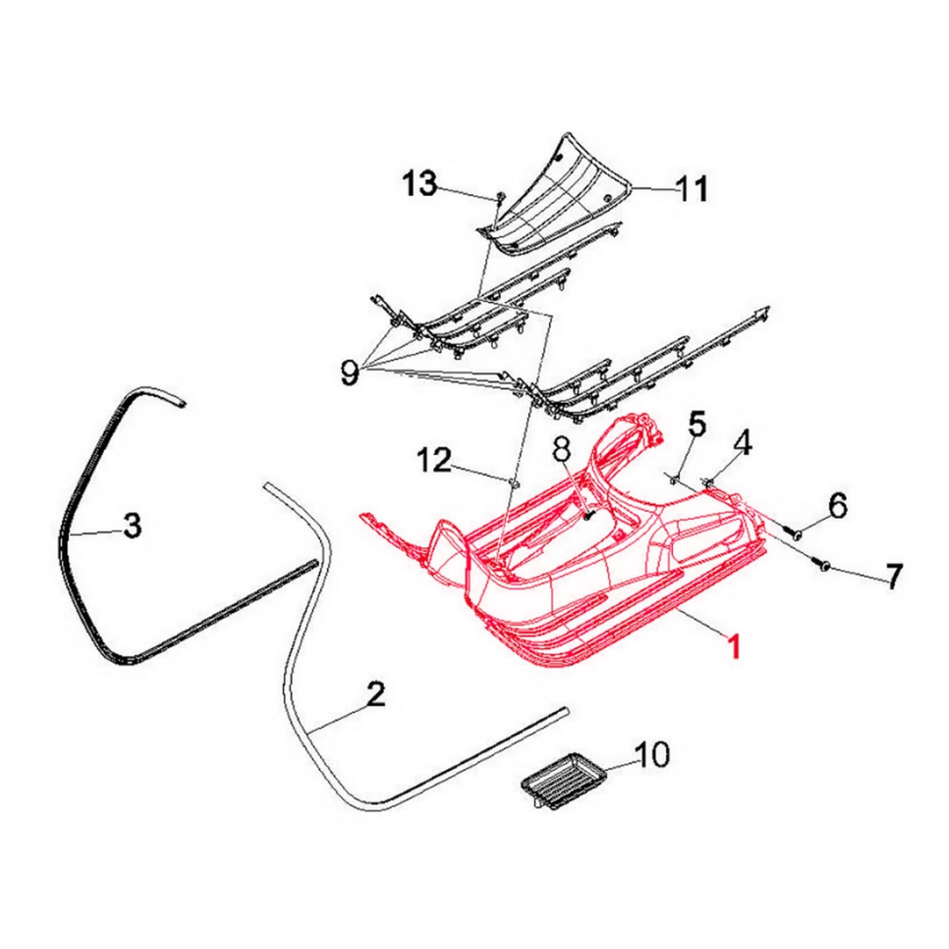 Vespa GTV-GTV 125-310 Ayak Basma Paneli *Boyanabilir* (2023- ) / PIAGGIO
