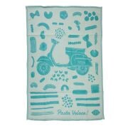 Vespa Desenli Mutfak Havlusu - Pasta Veloce *Turkuaz* / SIP