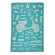 Vespa Desenli Mutfak Havlusu - Pasta Veloce *Turkuaz* / SIP