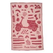 Vespa Desenli Mutfak Havlusu - Pasta Veloce *Kırmızı* / SIP