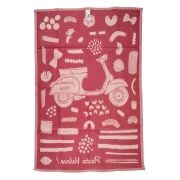 Vespa Desenli Mutfak Havlusu - Pasta Veloce *Kırmızı* / SIP