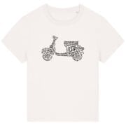 SIP Kadın T-Shirt - Vespa Yazı Desenli *Beyaz* / SIP