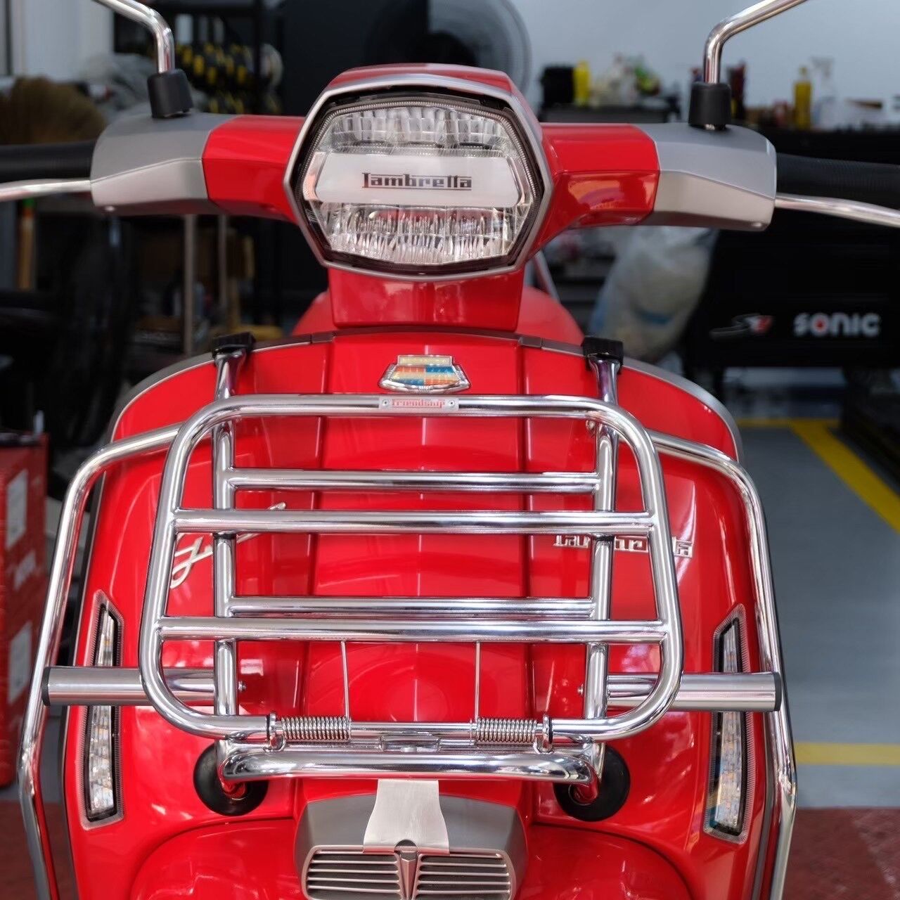 Lambretta G 350 Ön Taşıma Demiri * Krom* (Sis Farı Montaj Ayaklı) / Friendship