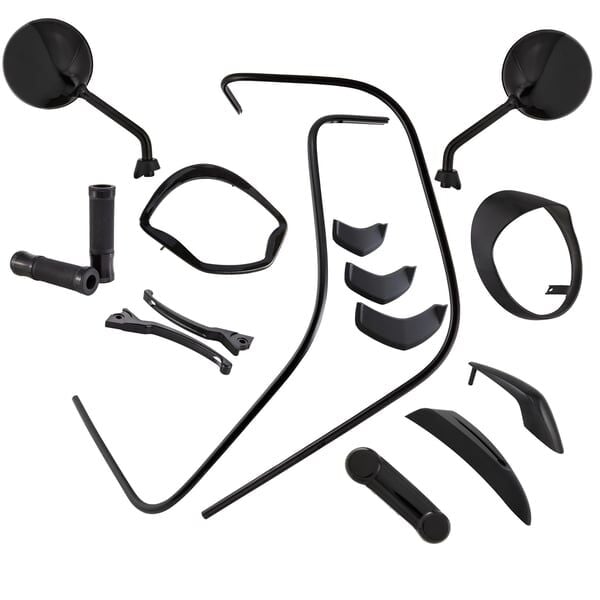 Vespa Gts Detay Renk Dönüşüm Seti (2019-2022) *Parlak Siyah* / SIP